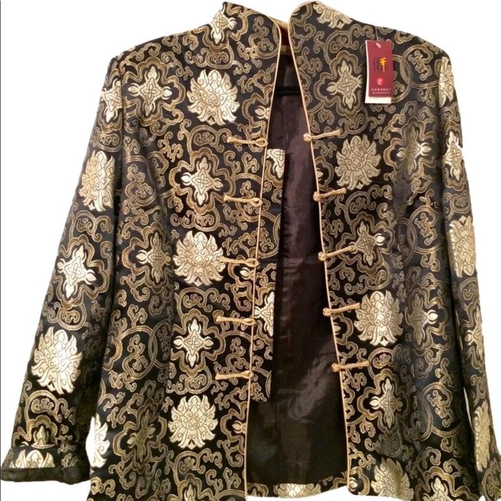 Private Label: Gold Asian Inspired Jacket - Sz. L